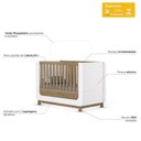 Ver imagem 5 de Quarto de Bebê Completo Aconchego 5 Portas 6 Gavetas com Vidro Branco/jequitibá - Henn