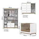 Ver imagem 4 de Quarto de Bebê Completo Aconchego 5 Portas 6 Gavetas com Vidro Branco/jequitibá - Henn