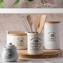 Ver imagem 6 de Conjunto 4 Utensílios Bambu com Suporte Cerâmica Sweet Home