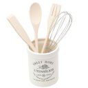 Ver imagem 1 de Conjunto 4 Utensílios Bambu com Suporte Cerâmica Sweet Home