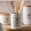 Ver imagem 5 de Conjunto 4 Utensílios Bambu com Suporte Cerâmica Sweet Home