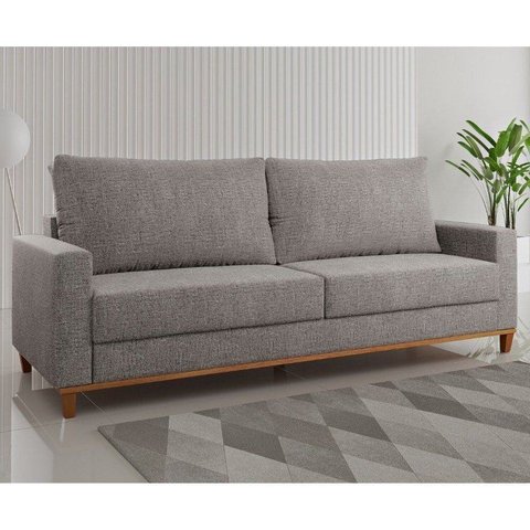 Sofá Fixo Living 2 Almofadas Soltas 4 Lugares 220cm Ares