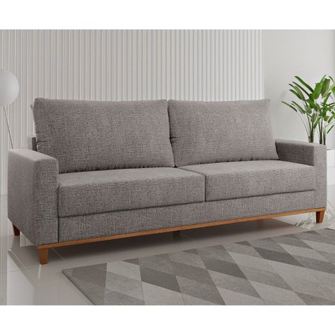 Sofá Fixo Living 2 Almofadas Soltas 4 Lugares 220cm Ares
