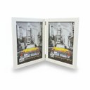 Ver imagem 1 de Porta Retrato Duplo Vertical 15x21 Moldura Madeira Premium:branco