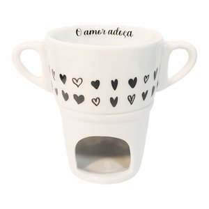 Caneca Fondue 250ml - Coração Preto