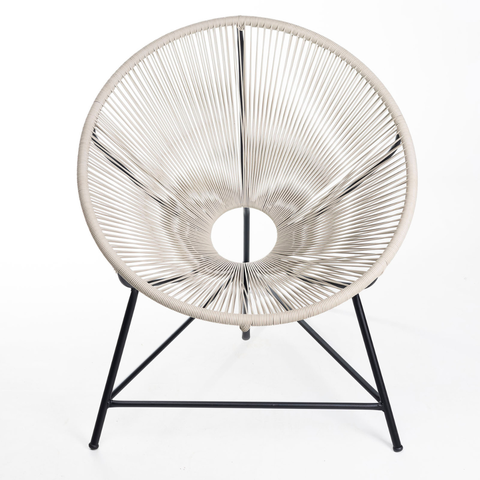 Cadeira Acapulco Jardim Fibra Sintética Varanda Área Sacada:areia