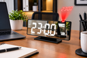Ver imagem 1 de Relógio Despertador Digital LED com Espelho, Projeção de Hora