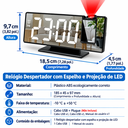 Ver imagem 2 de Relógio Despertador Digital LED com Espelho, Projeção de Hora