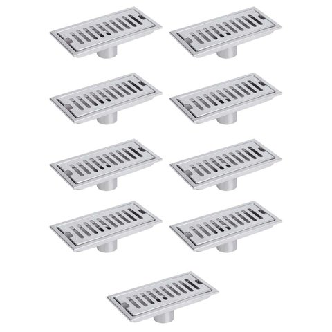 Ralo Linear 30cm Inox Banheiro Lavabo Kit 9 Unidades Area Externa Anti Odor Anti Inseto Quintal Pisc
