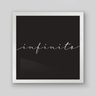 Quadro Frase Infinito III - 30x30cm - Moldura Caixa Branco - 1