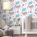 Ver imagem 3 de Papel de Parede Infantil Sereia Roxa 01-60x300cm