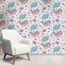 Ver imagem 1 de Papel de Parede Infantil Sereia Roxa 01-60x300cm