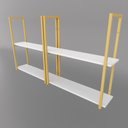 Ver imagem 7 de Prateleira Branca e Dourada Suspensa Estilo Industrial Sofisticada e Decorativa Mdf e Metal