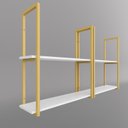 Ver imagem 5 de Prateleira Branca e Dourada Suspensa Estilo Industrial Sofisticada e Decorativa Mdf e Metal