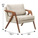 Ver imagem 2 de Poltrona Decorativa Desirre Pés Madeira no Linho Bege