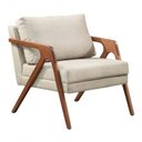 Ver imagem 1 de Poltrona Decorativa Desirre Pés Madeira no Linho Bege