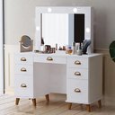 Ver imagem 2 de Penteadeira Camarim New Seul Branco sem Banqueta - Móveis Luapa