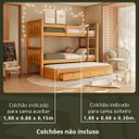 Ver imagem 4 de Treliche de Solteiro Madeira Maciça C/ Gavetas Woodstore Mel:mel