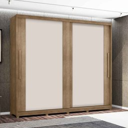 Guarda Roupa Portas de Correr Londres 100% MDF 8 Gavetas com Pés - Lanza:Noce Bronze Flex - 2