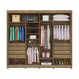 Guarda Roupa Portas de Correr Londres 100% MDF 8 Gavetas com Pés - Lanza:Noce Bronze Flex - 3