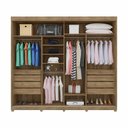 Ver imagem 3 de Guarda Roupa Portas de Correr Londres 100% MDF 8 Gavetas com Pés - Lanza:Noce Bronze Flex