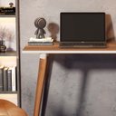 Ver imagem 2 de Mesa Escrivaninha Retrô em Mdf e Pés Palito de Madeira Freijó/off White