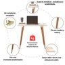 Mesa Escrivaninha Retrô em Mdf e Pés Palito de Madeira Freijó/off White - 3