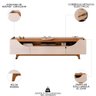Rack para Sala Bancada de Tv 75 Pol 219cm Pés Madeira Giulia D04 Off White/freijó - Mpozenato - 3