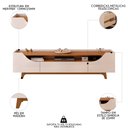Ver imagem 3 de Rack para Sala Bancada de Tv 75 Pol 219cm Pés Madeira Giulia D04 Off White/freijó - Mpozenato