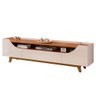 Rack para Sala Bancada de Tv 75 Pol 219cm Pés Madeira Giulia D04 Off White/freijó - Mpozenato - 5