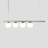 Lustre Pendente Figo Prata - 4 Globos Esfera de Vidro Branco - 2