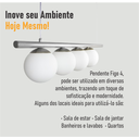 Ver mais imagens de Lustre Pendente Figo Prata - 4 Globos Esfera de Vidro Branco