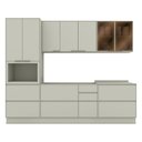 Ver imagem 2 de Cozinha Completa Fineze 8 Portas 8 Gavetas 100% MDF com Vidro Reflecta Areia Hp - Henn