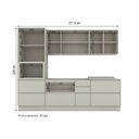 Ver imagem 4 de Cozinha Completa Fineze 8 Portas 8 Gavetas 100% MDF com Vidro Reflecta Areia Hp - Henn
