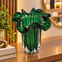 Ver imagem 3 de Vaso Vidro Italy Verde Esmeralda - Estilo Cristal Murano