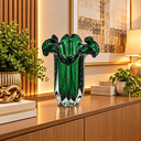 Ver imagem 2 de Vaso Vidro Italy Verde Esmeralda - Estilo Cristal Murano