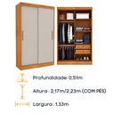 Ver mais imagens de Roupeiro Firenze 2 Portas em Mdp com Pés Tcil