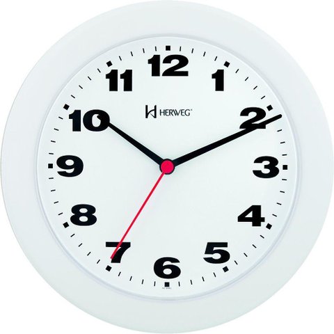 Relógio de Parede 21cm Plástico 6103 Herweg Branco
