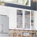 Ver imagem 2 de Armário Aéreo 3 Portas De Vidro 120Cm Americana Henn Branco