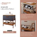 Ver imagem 3 de Armário Gabinete para Banheiro 80cm Mdf Porta e Prateleira Titanium