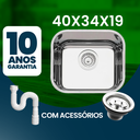 Ver imagem 3 de Cuba Pia Inox 304 Cozinha Nº0 40x34x19 As Luxo