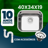 Cuba Pia Inox 304 Cozinha Nº0 40x34x19 As Luxo - 3