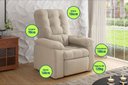 Ver imagem 2 de Poltrona Esmeralda Retrátil e Reclinável Suede Capuccino - Xflex Sofás