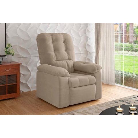 Poltrona Esmeralda Retrátil e Reclinável Suede Capuccino - Xflex Sofás