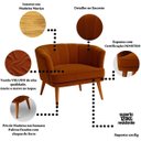 Ver imagem 3 de Conjunto 2 Poltronas Estofada para Sala de Estar Aconchegante Tecido Veludo Pés de Madeira