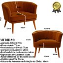 Ver imagem 2 de Conjunto 2 Poltronas Estofada para Sala de Estar Aconchegante Tecido Veludo Pés de Madeira