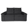 Sofá Retrátil e Reclinável 2 Lugares Verona 1,80m - Élpis Móveis - Veludo Preto - 1