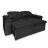 Sofá Retrátil e Reclinável 2 Lugares Verona 1,80m - Élpis Móveis - Veludo Preto - 3