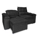 Ver imagem 2 de Sofá Retrátil e Reclinável 2 Lugares Verona 1,80m - Élpis Móveis - Veludo Preto