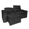 Sofá Retrátil e Reclinável 2 Lugares Verona 1,80m - Élpis Móveis - Veludo Preto - 2